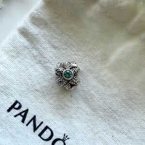 Retired Pandora Starfish Charm with teal Cz